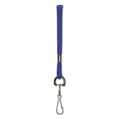 Rope Lanyard, Metal Hook Fastener, 36" Long, Nylon, Blue