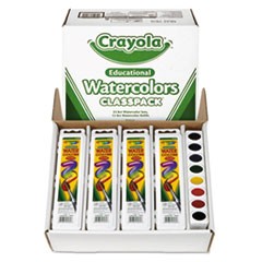 Watercolors, 8 Assorted Colors, Palette Tray, 36/Carton