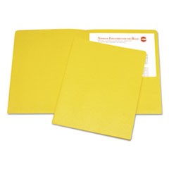 7510015122414, SKILCRAFT Double Pocket Portfolio, 0.38" Capacity, 11 x 8.5, Yellow, 25/Box