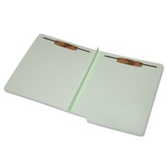 7530015907105, SKILCRAFT End Tab Classification Folders, Expands 2", 2 Fasteners, Letter Size, Light Green, 25/Box