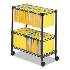 Two-Tier Rolling File Cart, Metal, 3 Bins, 25.75