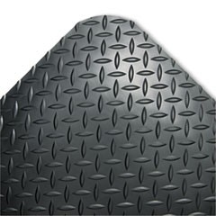 Industrial Deck Plate Anti-Fatigue Mat, Vinyl, 24 x 36, Black