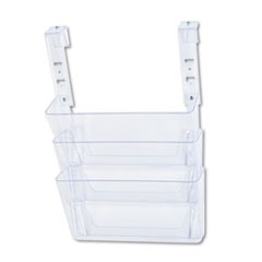 Three-Pocket File Partition Set with Brackets, Letter, Clear