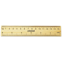 Flat Wood Ruler, Standard/Metric, 6