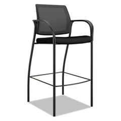 Ignition 2.0 Ilira-Stretch Mesh Back Cafe Height Stool, Supports Up to 300 lb, 31" High Seat, Black Seat/Back, Black Base
