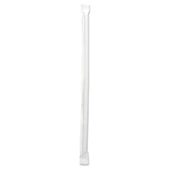 Wrapped Jumbo Straws, 7.75", Polypropylene, Clear, 12,000/Carton