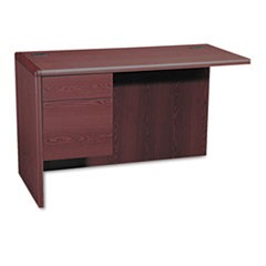 10700 "L" Workstation Return, Left 3/4 Pedestal, 48w x 24d x 29.5h, Mahogany