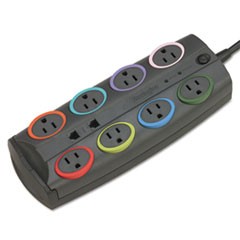 SmartSockets Premium Adapter Model Surge Protector, 8 AC Outlets, 8 ft Cord, 3,090 J, Dark Gray