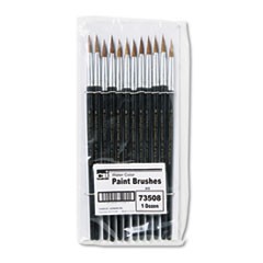 Artist Brush, Size 8, Camel Hair, Round, 12/Pack