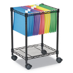 Compact Rolling File Cart, 15.25w x 12.38d x 21h, Black