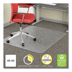 EconoMat Occasional Use Chair Mat for Low Pile Carpet, 45 x 53, Rectangular, Clear