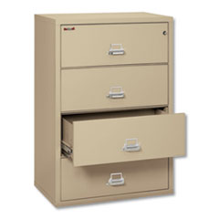 Insulated Lateral File, 4 Legal/Letter-Size File Drawers, Parchment, 37.5" x 22.13" x 52.75", 323.24 lb Overall Capacity