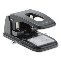 100-Sheet High Capacity Two-Hole Punch, Fixed Centers, 9/32" Holes, Black/Gray