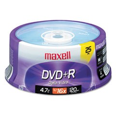 DVD+R High-Speed Recordable Disc, 4.7 GB, 16x, Spindle, Silver, 25/Pack