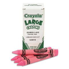 Large Crayons, Carnation Pink, 12/Box