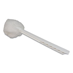 Deluxe Toilet Bowl Mop, 10" Handle, 4.5" Mop Head, White, 25/Carton