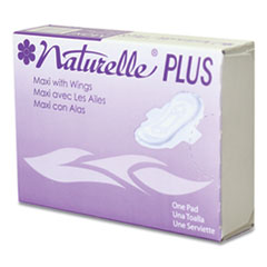 Naturelle Maxi Pads Plus, #4 with Wings, 250 Individually Wrapped/Carton