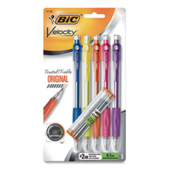 Velocity Original Mechanical Pencil, 0.7 mm, HB (#2), Black Lead, Assorted Barrel Colors, 5/Pack