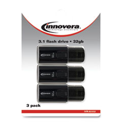 USB 3.0 Flash Drive, 32 GB, 3/Pack