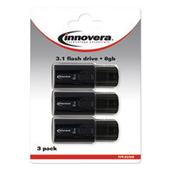 USB 3.0 Flash Drive, 8 GB, 3/Pack