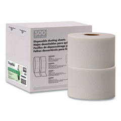 TrapEze Disposable Dusting Sheets, 5" x 125 ft, White, 250 Sheets/Roll, 2 Rolls/Carton