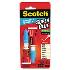 Single Use Super Glue, 1/2 Gram Tube, Gel, 2/Pack