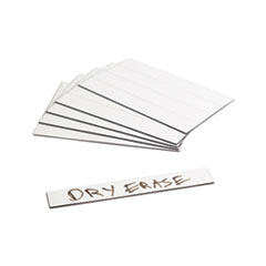 Dry Erase Magnetic Tape Strips, 6" x 0.88", White, 25/Pack