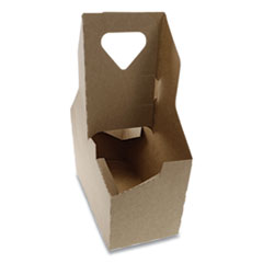 Cup Carrier, Up to 44 oz, Two to Four Cups, Natural, 250/Carton