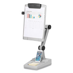 Flex Arm Weighted Base Copyholder,150 Sheet Capacity, Plastic, Platinum/Graphite