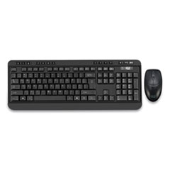 WKB-1320CB Antimicrobial Wireless Desktop Keyboard and Mouse, 2.4 GHz Frequency/30 ft Wireless Range, Black