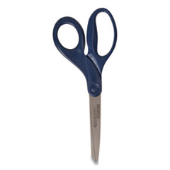 Titanium Bonded Scissors, 8" Long, 3.5" Cut Length, Navy Straight Handle