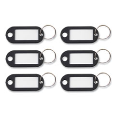 Key Tags Label Window, 0.88 x 0.19 x 2, Black, 6/Pack