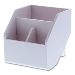 Konnect Desktop Organizer Storage Bin, Short, 3.4" x 3.5" x 3.5", White