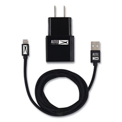 Fabric Lightning Charging Cable, 3 ft, Black