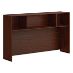 Mod Desk Hutch, 3 Compartments, 66 x 14 x 39.75, Traditional Mahogany