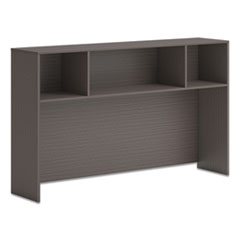 Mod Desk Hutch, 3 Compartments, 66 x 14 x 39.75, Slate Teak