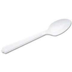 7340000221317, SKILCRAFT Plastic Flatware, Type III, Teaspoon, White, 100/Pack