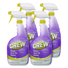 Crew Shower, Tub and Tile Cleaner, Liquid, 32 oz, 4/Carton