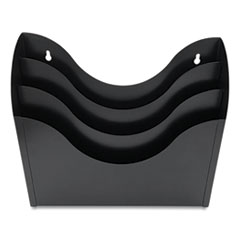 Three-Compartment Steel Wall Sorter, 3 Sections, Legal/Letter Size, 13" x 3.5" x 11.25", Black