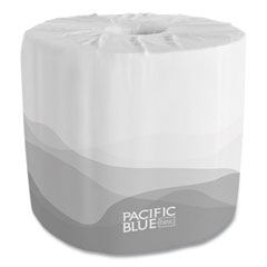 Pacific Blue Basic Embossed Bathroom Tissue, Septic Safe, 2-Ply, White, 550/Roll, 80 Rolls/Carton