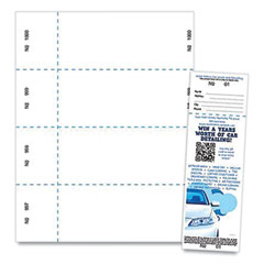 Jumbo Micro-Perforated Event/Raffle Ticket, 90 lb, 8.5 x 11, White, 4 Tickets/Sheet, 250 Sheets/Pack