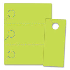 Small Micro-Perforated Door Hangers, 65 lb, 8.5 x 11, Green, 3 Hangers/Sheet, 334 Sheets/Pack