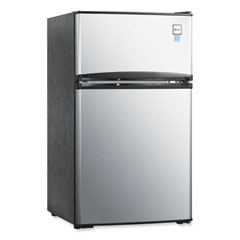 Counter-Height 3.1 Cu. Ft Two-Door Refrigerator/Freezer, Black/Stainless Steel