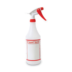 Trigger Spray Bottle, 32 oz, Clear/Red, HDPE, 3/Pack