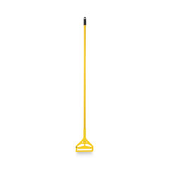 Plastic Jaws Mop Handle for 5 Wide Mop Heads, 60" Aluminum Handle, Yellow