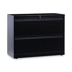 Lateral File, 2 Legal/Letter-Size File Drawers, Black, 36" x 18" x 28"