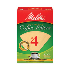 Melitta Coffee Filters, #4, 8 to 12 Cup Size, Cone Style, 100 Filters/Pack, 3/Pack