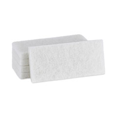 Light Duty Scouring Pad, 4.63 x 10, White, 20/Carton