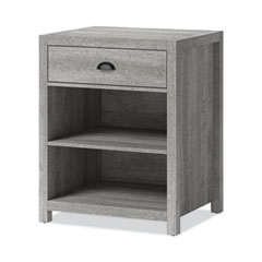 Fallbrook Printer Stand, Engineered Wood, 3 Shelves, 1 Drawer, 50 lb Capacity, 24" x 20" x 30.25", Smoked Ash