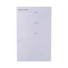 Adhesive Daily Planner Sticky-Note Pads, Daily Planner Format, 4.9" x 7.7", Gray, 100 Sheets/Pad